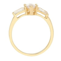 2.0ct Marquise Clear Clear Lab kreirao je Moissine 14K žuto zlato graviranje izjava godišnjica Angažovanje vjenčanog kamenog prstena veličine 8.25