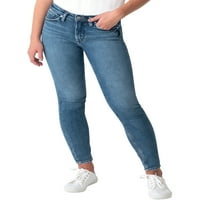 Silver Jeans Co. Ženske najtraženije uske farmerke srednjeg rasta, veličine struka 24-36