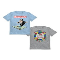 Monopoly i Twister Boys grafičke majice, 2 pakovanja, veličine 4-18