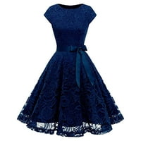 Petkort Žene Ležerne haljine s kratkim rukavima Midi haljina Puffy kratki rukovi Ležerne haljine plave, l