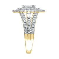 Carat T. W. Brilliance Fine Jewelry Markiza brušeni dijamantski zaručnički prsten od 10kt žutog zlata, Veličina 6