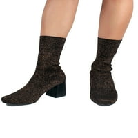 Prirodni povjetarac ženske rastezljive čarape za pletenje čizme s visokom petom u smeđoj boji