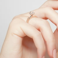 Zavjet i zauvijek personalizirani Svadbeni 14k ružičasto zlato preko Sterling srebra briljantno bijeli Topaz i dijamantski naziv vjenčani prsten
