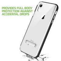 iPhone XR, tanka transparentna futrola sa TPU okvirom i ugrađenim postoljem za Apple iPhone XR by Cellet – Black Clear