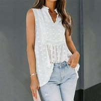 Košulje s dugim rukavima za žene plus veličine Ženska ljetna rukava s rukavima Bohemijska majica Flowy Tunic Top Casual Bluze White XL