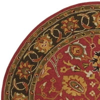 Heritage Clarisse cvjetna vunena prostirka, crveno zlato, 6 '6' okruglo