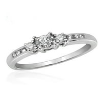 DIAMONICE 0. Sterling srebro 0. Carat Bijeli kubični cirkonijski prsten za žene