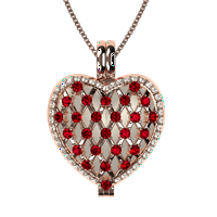 Nana srce srca rodni kamen medaljon majka ženski Privezak za odrasle, ruža - julski kamen 3