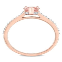 Karat T. G. W. Morganit i karat T. W. dijamant 10k zaručnički prsten od ružičastog zlata