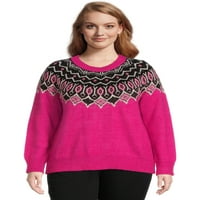 Jane Street ženski pulover džemper Plus Size sa dugim Raglan rukavima, srednje težine