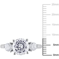 Miabella ženski 4-karatni T. G. W. bijeli kubni cirkonij Sterling srebrni zaručnički prsten od 3 kamena