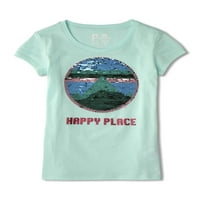 p. s. od aeropostale djevojke ' Reverse Sequin Happy Place grafički T-Shirt