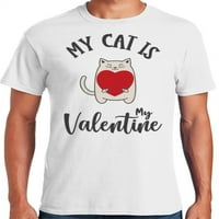 Grafički America Dan zaljubljenih moja mačka je moj Valentine smiješna Muška grafički T-Shirt