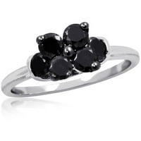 Zlatariclub srebrni karatni Crni dijamantski prsten za žene