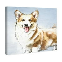 Wynwood Studio životinje zid Art platno grafike 'akvarel Corgi' psi i štenci - smeđe, bijele