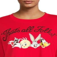 Looney podešava ženske juniore predimenzionirane grafičke majice