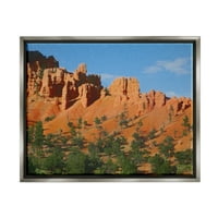 Stupell Desert Canyon Valley Slope Landscape Painting Grey Floater Framered Art Print Wall Art