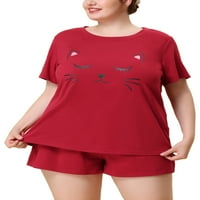 Jedinstveni Bargains ženski Plus Size pidžama Set Polka Dots elastični struk Nightshirt