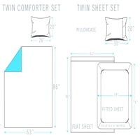 Twin Comfort set, ragbi pruga narančaste reverzibilni krevet u torbi