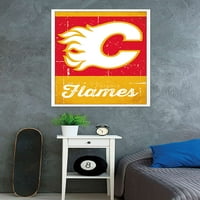 Calgary Flames - Retro Logo Zidni Poster, 22.375 34