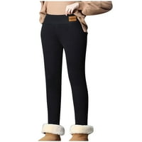Ženske hlače Ležerne prilike Jesen zima Solid Boja Workout Početna Topla elastična struka plišane pantalone