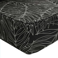 Vanjski dekor rafinirani dlanovi duboki jastuk za sjedenje, Crni, 24W 24D 5.5 H