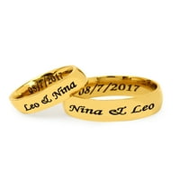 Personalizirani parovi od nehrđajućeg čelika zlatni ton Spinner Prsten za nju