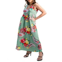 Comfort Odjeća ženska Maxi haljina s džepom s V izrezom bez cvjetnog rukava