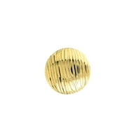 14k žute zlatne ravne perle sa teksturom kore naušnice-Žene