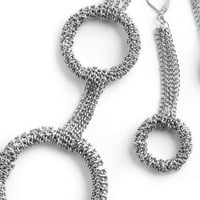 2-Dijelna mrežasta ogrlica od srebrnog kruga i naušnice koje je postavila Isabella Lazarte za razmjenu punog