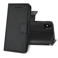 Iphone X iphone Xs 3-u-novčanik slučaj u crnoj boji za upotrebu sa Apple Iphone 3-pack