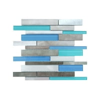 Tiles-Twilight Aqua Sky Blue in. unutra. Zidna Pločica Sa Mozaikom Od Stakla I Aluminijuma