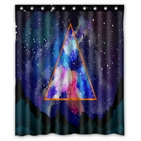 Mystic Galaxy Pogledajte kroz zavjesu za tuširanje i kuke za astralnu trokutu za kućni dekor