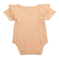 Garanimals Baby Girl Bodysuit sa kratkim rukavima za flutter, veličine 0 mjeseci