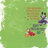Američki pozdrav Mickey, Minnie i Goofy trik ili tretiraju maloljetni Disney Halloween Card za dijete djeteta