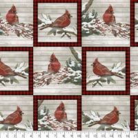 David Textiles Cotton 44 kardinalna tkanina za zakrpe, po dvorištu