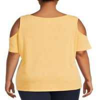 Tru Self ženska grafička majica za hladna ramena Plus veličine