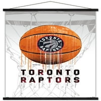 Toronto Raptors-zidni Poster sa kuglicom za kapanje sa drvenim magnetnim okvirom, 22.375 34