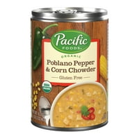 Pacific Foods organski Poblano biber i kukuruzni čorba, Vegetarijanska supa, 16. oz Can