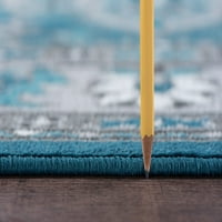 Tradicionalni tepih orijentalni plavi, Teal zatvoreni trkač jednostavan za čišćenje
