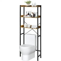SmileMart 3-slojni stalak za odlaganje preko toaleta sa metalnom konstrukcijom i drvenom otvorenom policom