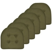 Sweet Home Kolekcija memorijska pena u obliku slova U Čupavi Neklizajući jastučići za stolice - PK, Army Green