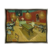 The Night Café Van Gogh Scene Painting Travel & Places Painting Luster Grey Framered Art Print Wall Art