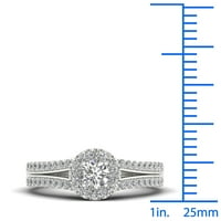 3 4ct TDW dijamant 10k bijelog zlata Halo Split Shank zaručnički prsten