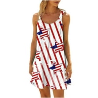 Žene 4. srpnja haljina Ženska američka haljina zastava Patriotska Dnevna haljina na plaži Hawaiian Tropical