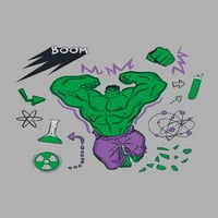 Marvel Hulk Scribble Boys grafička majica za vrat posade, veličine
