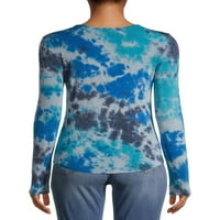 No Bounties Juniors Caged Knot Front Tie Dye Top