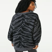 Scoop ženski džemper od tunike sa zebrom