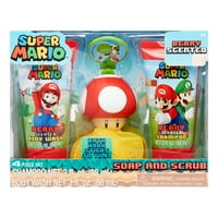 Super Mario 4-Dijelni Set Za Kupanje Sa Sapunom I Pilingom