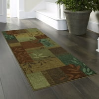 Oslonac tradicionalni lisni blok višebojni tepih za zatvorene hodnike, 1 '8 x5'